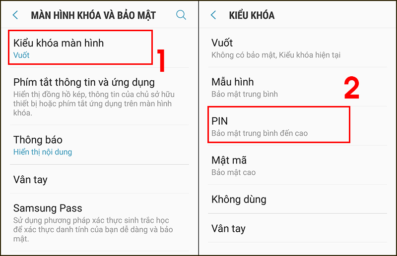 Cách cài mật khẩu cho điện thoại Samsung