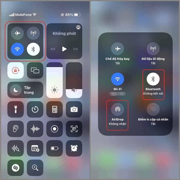Ngắt các kết nối không cần thiết