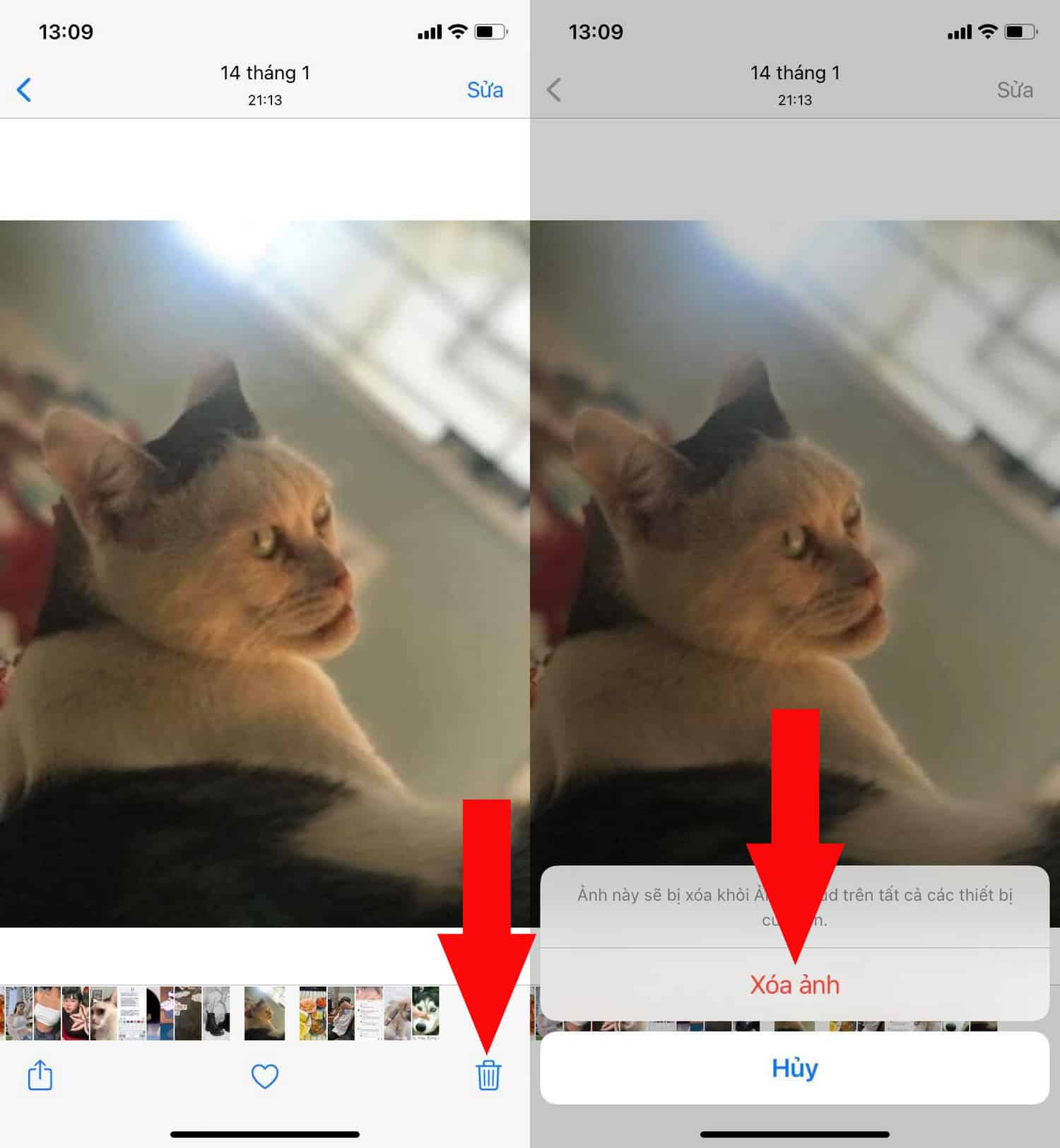 Xóa ảnh từ Photos