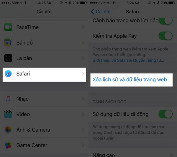 Xóa lịch sử và dữ liệu của trình duyệt web