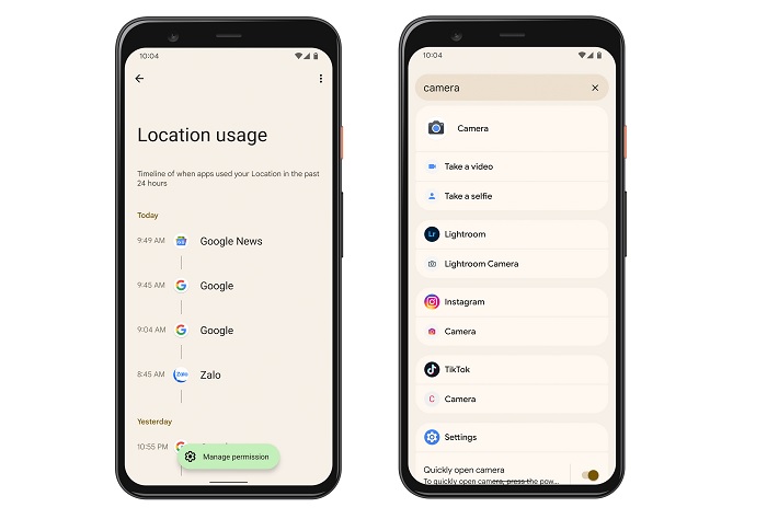 Độ mượt và quyền riêng tư trên Android 12