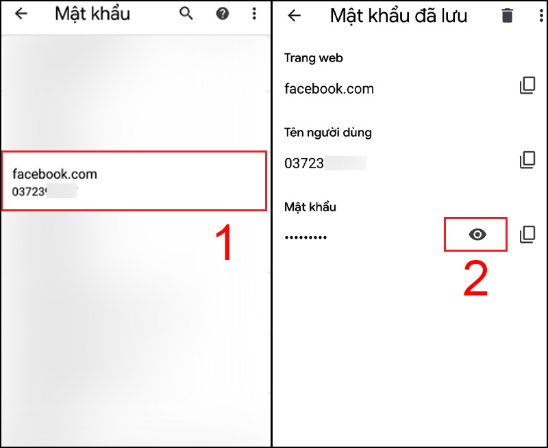 Cách xem mật khẩu Facebook trên điện thoại Samsung