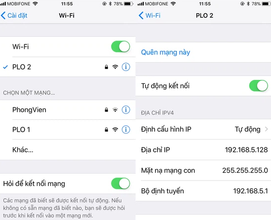 iPhone không kết nối được wifi