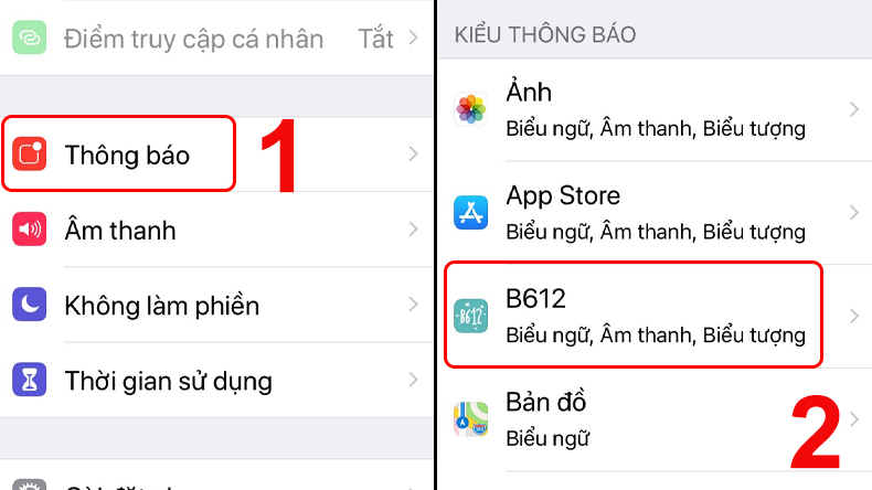 Tắt thông báo của ứng dụng không cần thiết để tiết kiệm pin iPhone
