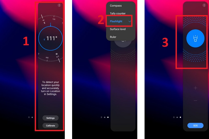 Sử dụng đèn pin SOS