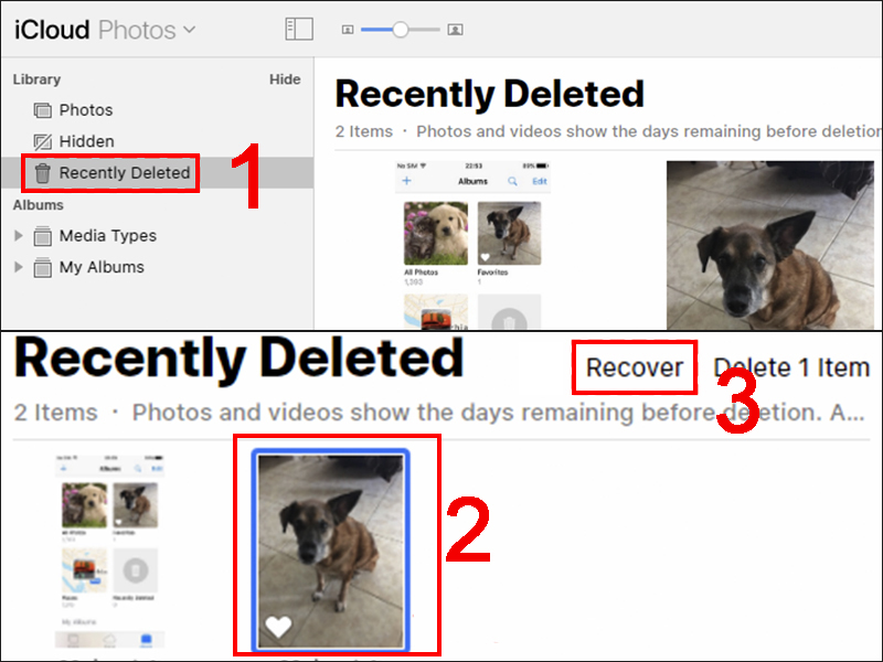 khôi phục ảnh đã xóa trên iPhone