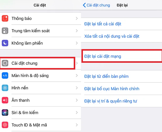 Khôi phục cài đặt mạng trên iPhone