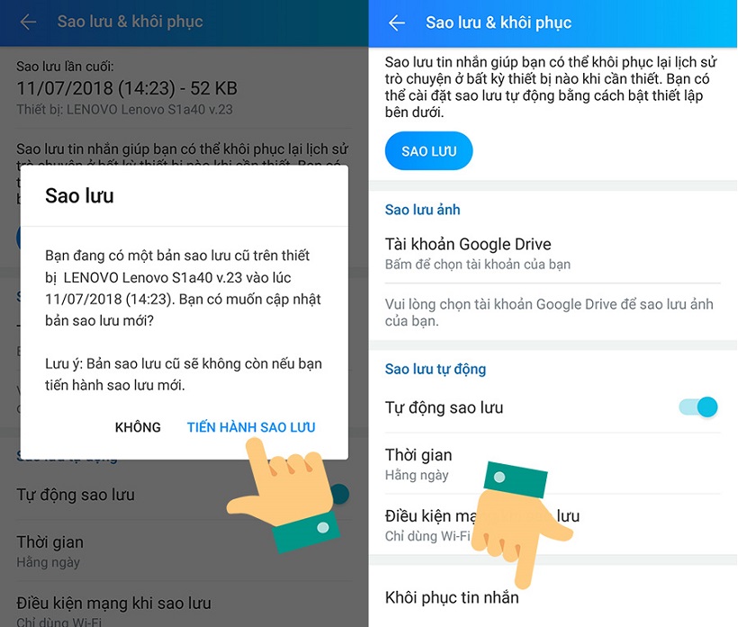 Cách lấy lại tin nhắn Zalo đã xoá trên iPhone