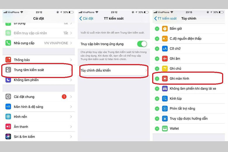 Kích hoạt tính năng quay màn hình iPhone
