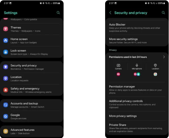 Kiểm soát quyền riêng tư với Trình quản lý quyền trong One UI cực hữu ích