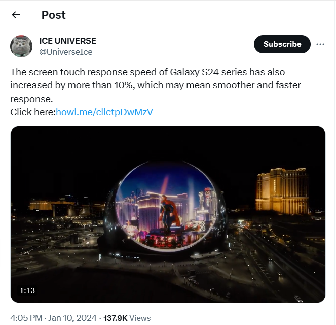Màn hình dòng Galaxy S24 có thể mang lại khả năng phản hồi cảm ứng cao hơn