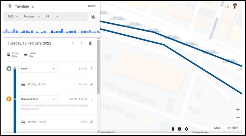 Theo dõi bước chân của bạn bằng Google Maps Timeline