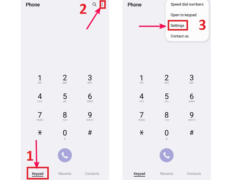 Nhấn vào biểu tượng 3 chấm nằm ở trên cùng để bạn tiến hành mở Settings (Cài đặt).