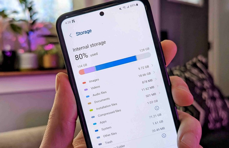 Kiểm tra và đảm bảo bộ nhớ điện thoại còn dung lượng