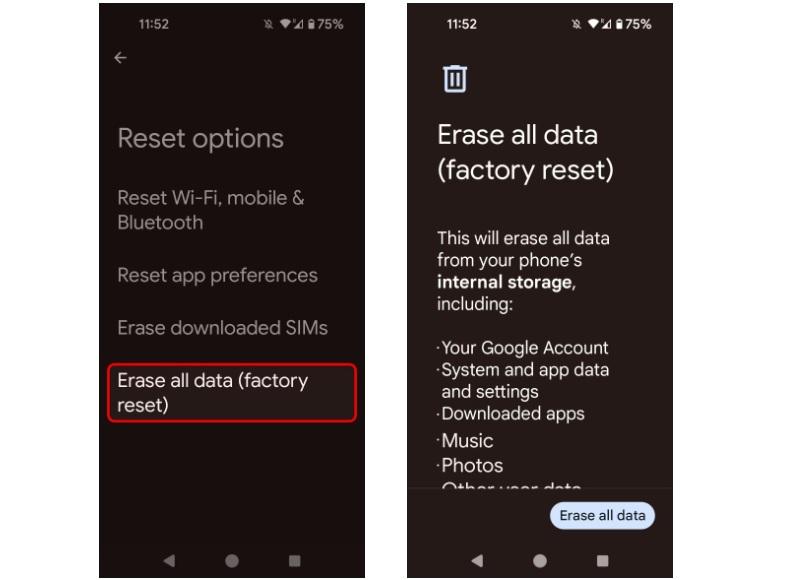 Cài đặt lại ứng dụng