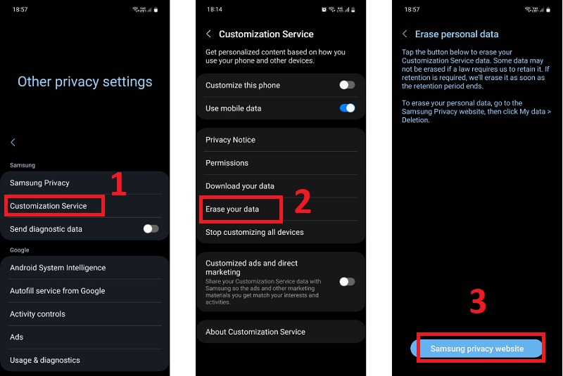 Cách tắt quảng cáo được cá nhân hóa trên điện thoại Samsung