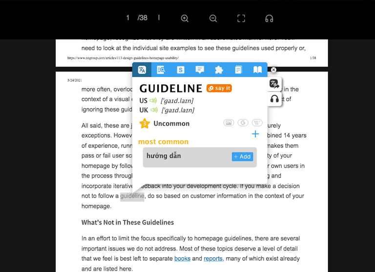 Cách tra từ trên file PDF&nbsp;