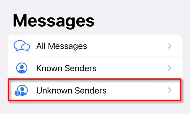 Ẩn tin nhắn từ số lạ