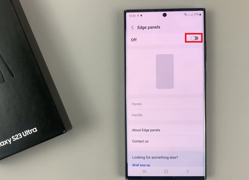Vô hiệu hóa bảng điều khiển cạnh bên