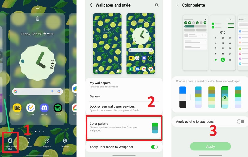 Tùy chỉnh màu sắc giao diện
