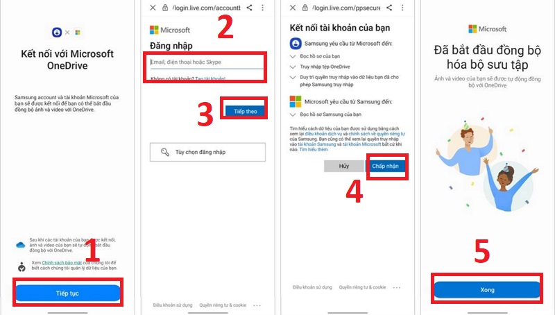 Hoàn tất thao tác liên kết với tài khoản Microsoft