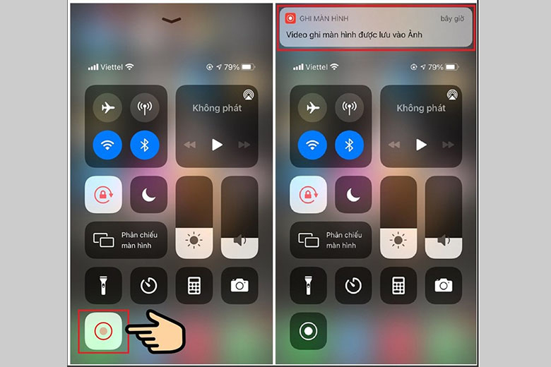 Nhấn tiếp vào biểu tượng Ghi màn hình để dừng quá trình quay