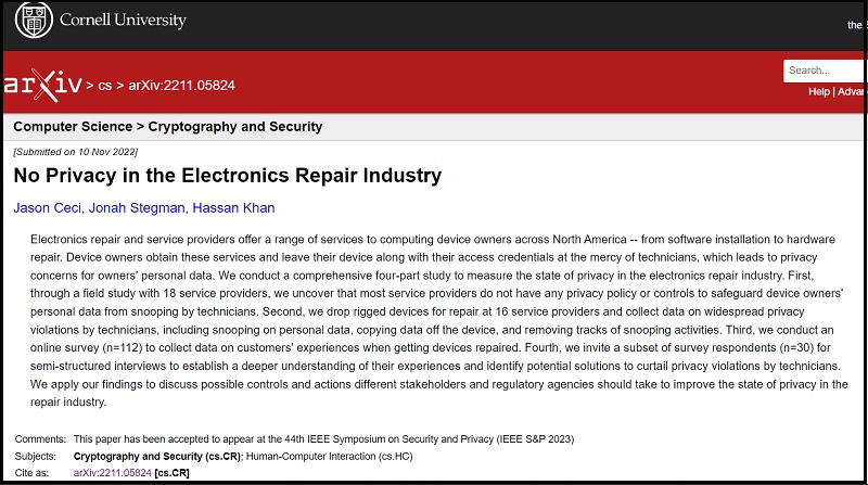 Dữ liệu trên điện thoại của bạn có thực sự an toàn khi mang đi sửa chữa