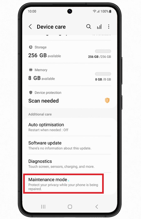 Sử dụng chế độ Bảo trì trên điện thoại Samsung