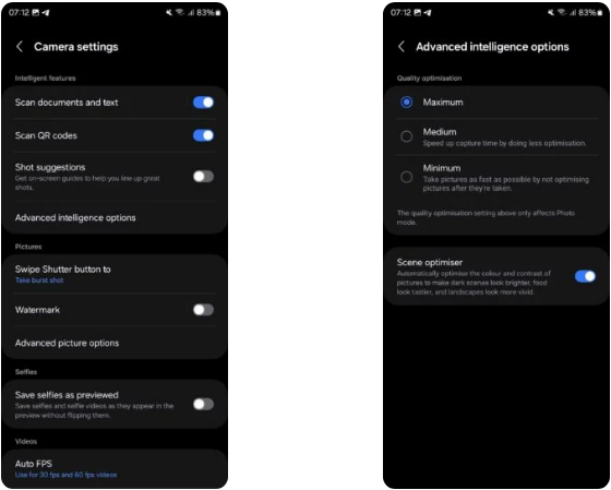 One UI 6 đã mang đến nhiều tùy chọn tinh chỉnh tốc độ và chất lượng camera hơn