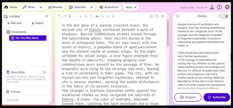 Phần mềm viết Sudowrite 