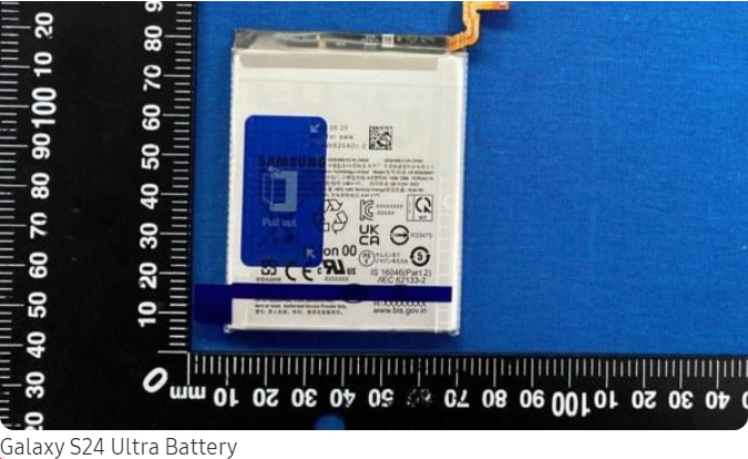 Rò rỉ hình ảnh viên pin của Galaxy S24, S24+ và S24 Ultra