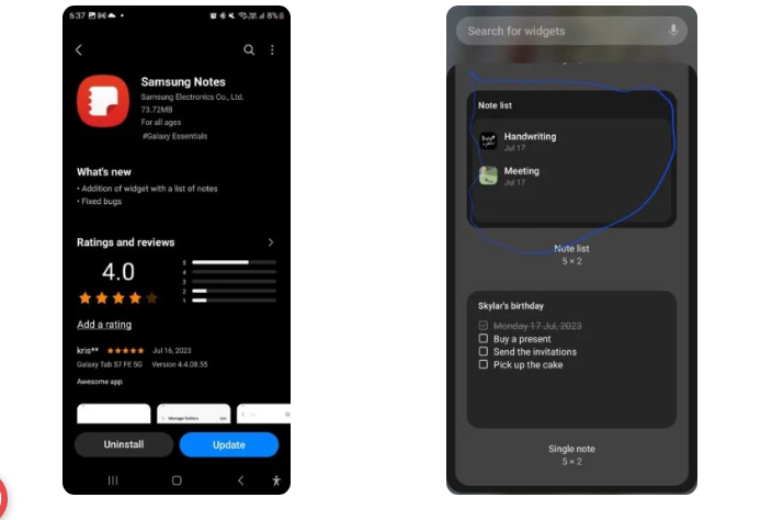 Bản cập nhật Samsung Notes sẽ mang đến một tùy chọn tiện ích mới tiện dụng