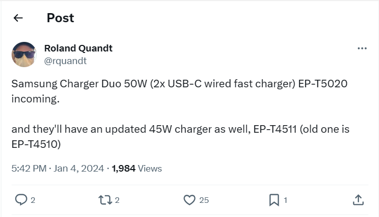 Samsung đang phát triển hai bộ sạc nhanh mới cho các thiết bị Galaxy