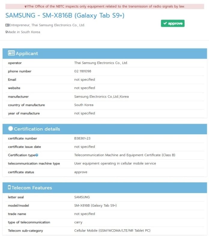 Samsung đang thúc đẩy Galaxy Tab S9+ tiến gần hơn đến ngày ra mắt thị trường