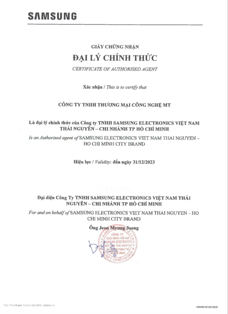 Và với những điều kể trên, MT Smart tự hào là cửa hàng SPS của Samsung tại Việt Nam, là đơn vị phân phối chính hãng các sản phẩm Samsung với nhiều chương trình bán hàng hấp dẫn. Tạo điều kiện để mọi khách hàng được sở hữu sản phẩm chất lượng cao với giá cả ưu đãi nhất.