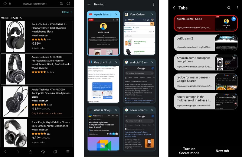 Samsung Internet được đánh giá cao hơn về giao diện sử dụng và tùy chỉnh