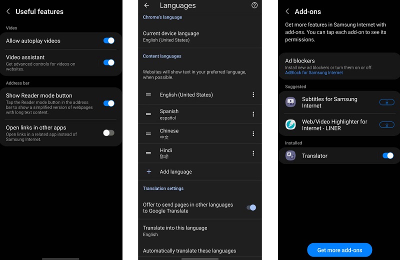 Samsung Internet trang bị nhiều tính năng bổ sung hơn