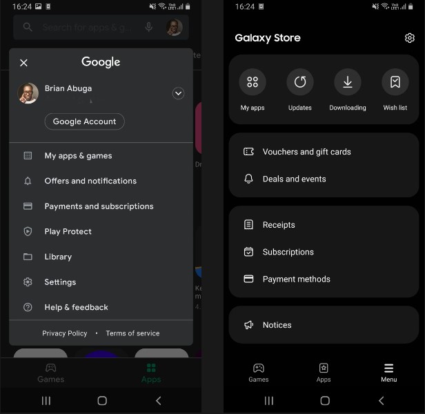 So sánh Google Play Store vs Samsung Galaxy Store