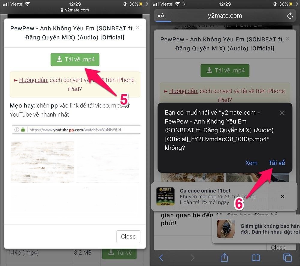 Tải youtube từ web về iPhone