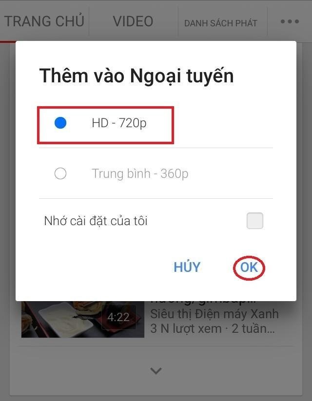 Tải bằng Youtube
