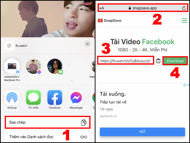 Tải video Facebook trên iPhone