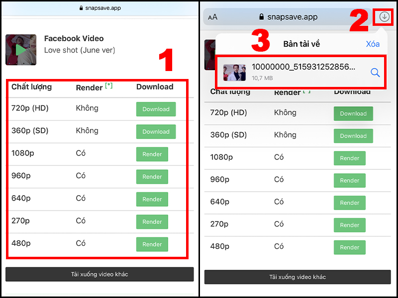 Tải video Facebook trên iPhone