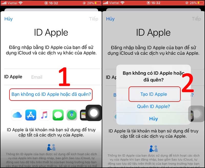 Tạo iCloud cho iPhone