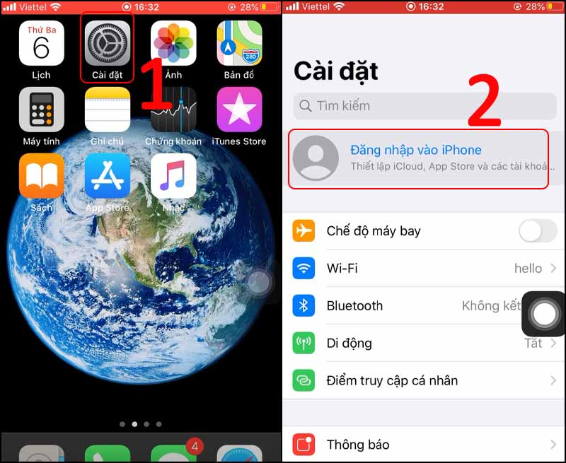 Tạo iCloud cho iPhone