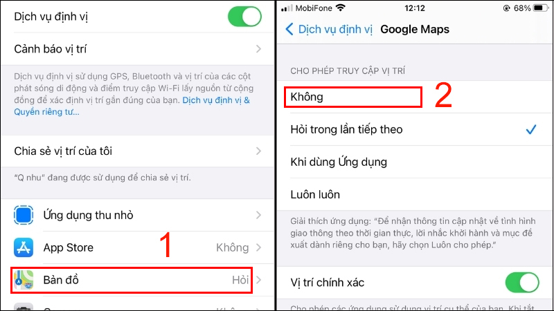 Tắt định vị iPhone