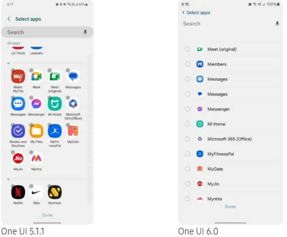 Cách hiển thị ứng dụng khi thêm chúng vào thư mục đã được thay đổi trên One UI 6