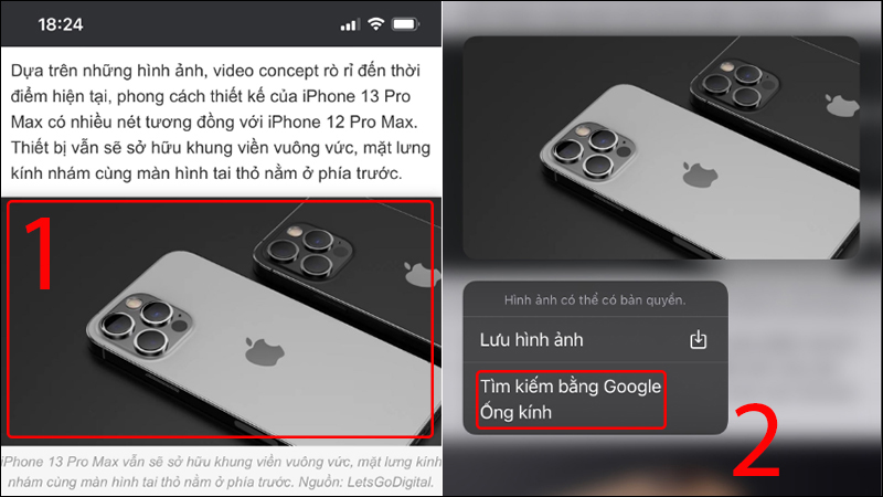 tìm kiếm bằng hình ảnh trên iphone