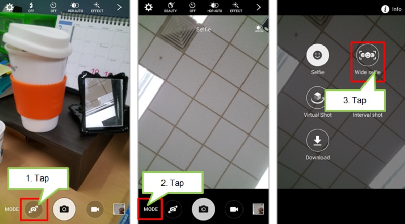 Chọn chế độ góc rộng để chụp ảnh selfie của nhóm