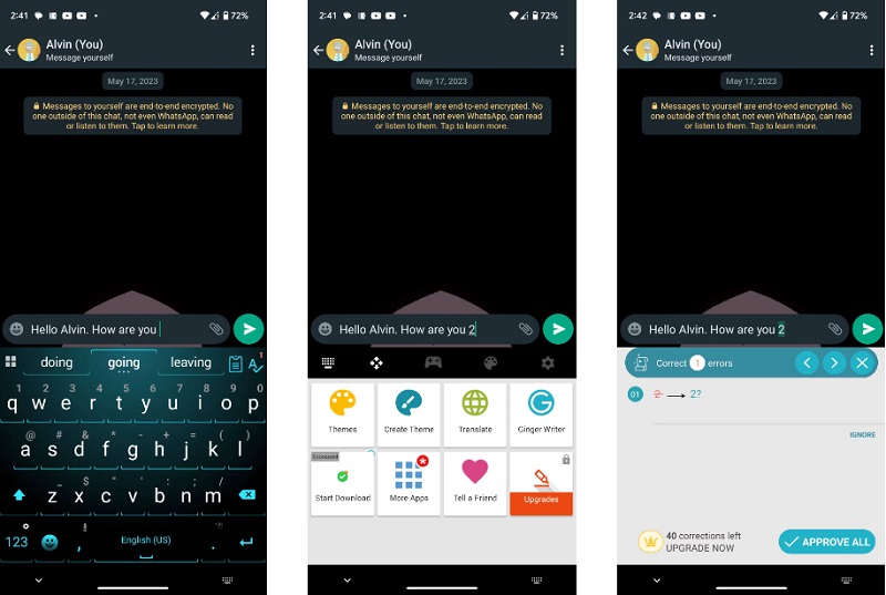 Ứng dụng Ginger Keyboard