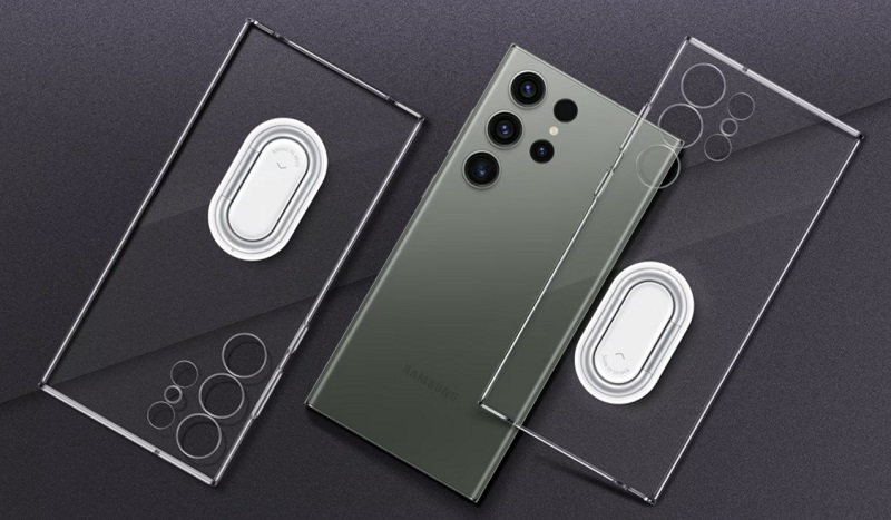 Ốp lưng Gập Trong suốt cho Galaxy S23 Ultra